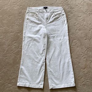 NYDJ Terese wide leg ankle jean in white, size 12